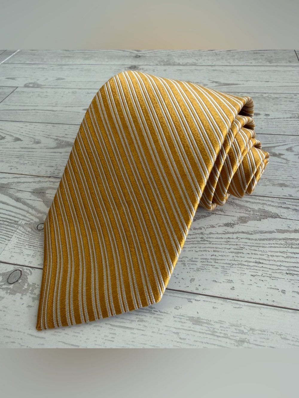 Brooks Brothers‎ Makers, 100% Silk, Yellow, Striped Tie
